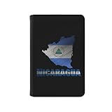 Passport Holder Cover Nicaragua Nicaraguans Flag Map PU Leather Case Wallet Passport Book Protector for Women Men Flying Travel Fashion Gift