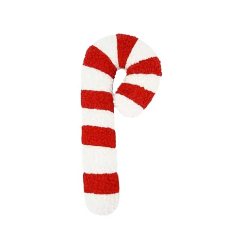 Oreiller de Noël en Forme de Canne à Sucre d'orge, 40cm Coussin de Bonbons Coussins de Noël,...