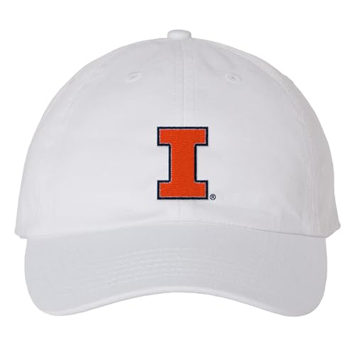 HT508 - Illinois Fighting Illini Primary Logo Dad Hat - One Size - White