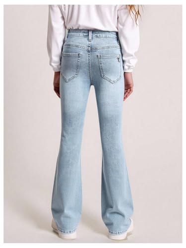 Girl's Bow Flared Jeans Y2k Denim Pants Bell Bottom Stretchy Jeans Trousers with Pocket4