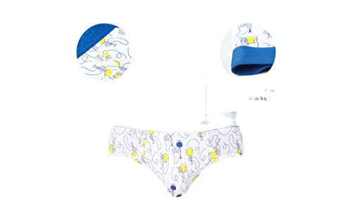 Image of Underjeans Men's Cotton Blend Briefs (UJNPBS051WHITEDKBLUE)