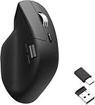 Keychron M6 1000 Hz Silent Wireless Bluetooth 5.1/2.4 GHz/Wired Optical Mouse, Lightweight 78g Programmable PixArt 3395 Sensor with up to 26K DPI/ 650 IPS for Windows Mac Linux - Black
