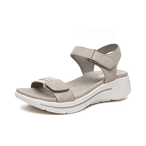 Bernal Women's Fashion Walking Sandals Comfortable Breathable Sandals Adjustable Athletic Sport Shoes for Outdoors(Grey 8) Cover