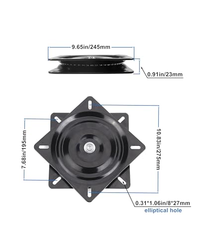 Heavy Duty Bar Stool Swivel Replacement for Recliner Chair & Bar Stool Square Swivel Furniture Replacement(Ball Bearing) (10 inch)
