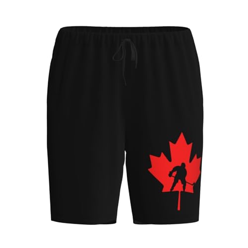 Canadian Hockey Player Pajama Shorts for Men, Men's Pajama Bottoms, Sleepwear for Summer2
