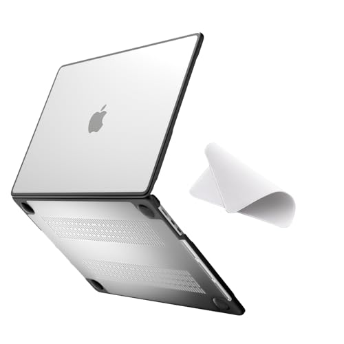 Ya en manzanajugosa.com: eleger Funda antigrietas Compatible con MacBook Air 15 Pulgadas M4 A3241 M3 A3114 M2 A2941, Lanzamiento 2025 2024 2023, Borde de TPU Negro y Carcasa rígida de PC, Transparente Mate