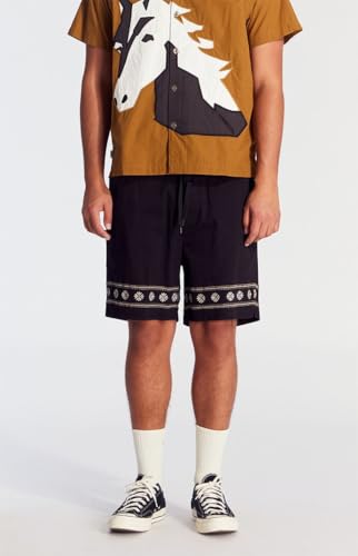 PacSun Men's Black Floral Embroidered Volley Shorts3