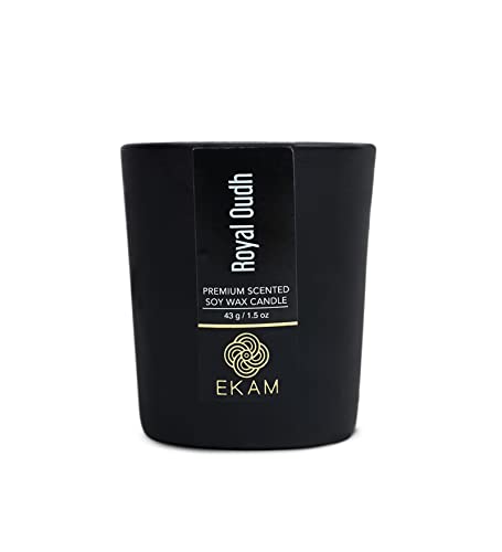 Image of EKAM Royal Oudh Votive Soy Wax Scented Candle, 40 Grams, 10 Hours Burn Time| Long Lasting Premium Candles | Ideal for Home Decor | Gifting & Aromatherapy