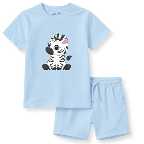 Image of minicult kids Kids Cotton Shorts and Matching Tshirt Coord clothing set with Cute Prints Clothing Set (200gsm Cotton Fabric)