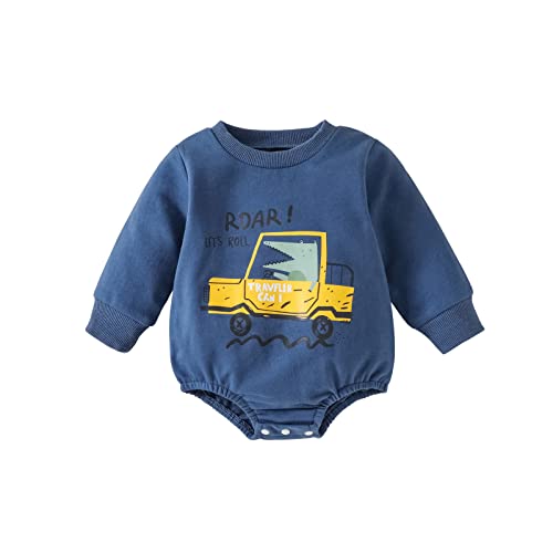 Image of DREAM BUS Newborn Baby Girl Sweatshirt Romper One pieces Long Sleeve Bodysuit Baby Girl Jumpsuit With Headband Outfit Clothes