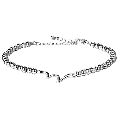Bracelet BFF doré Flongo en acier avec perles vagues et code morse