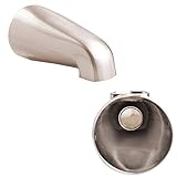 SENTO Nickel Universal Heavy Durable Metal Bathroom Tub Spout Without Diverter, Heavy Duty Metal Bathtub Faucet Without Shower Diverter - 4 Inches 1/2' IPS Inside Thread, Satin Nickel
