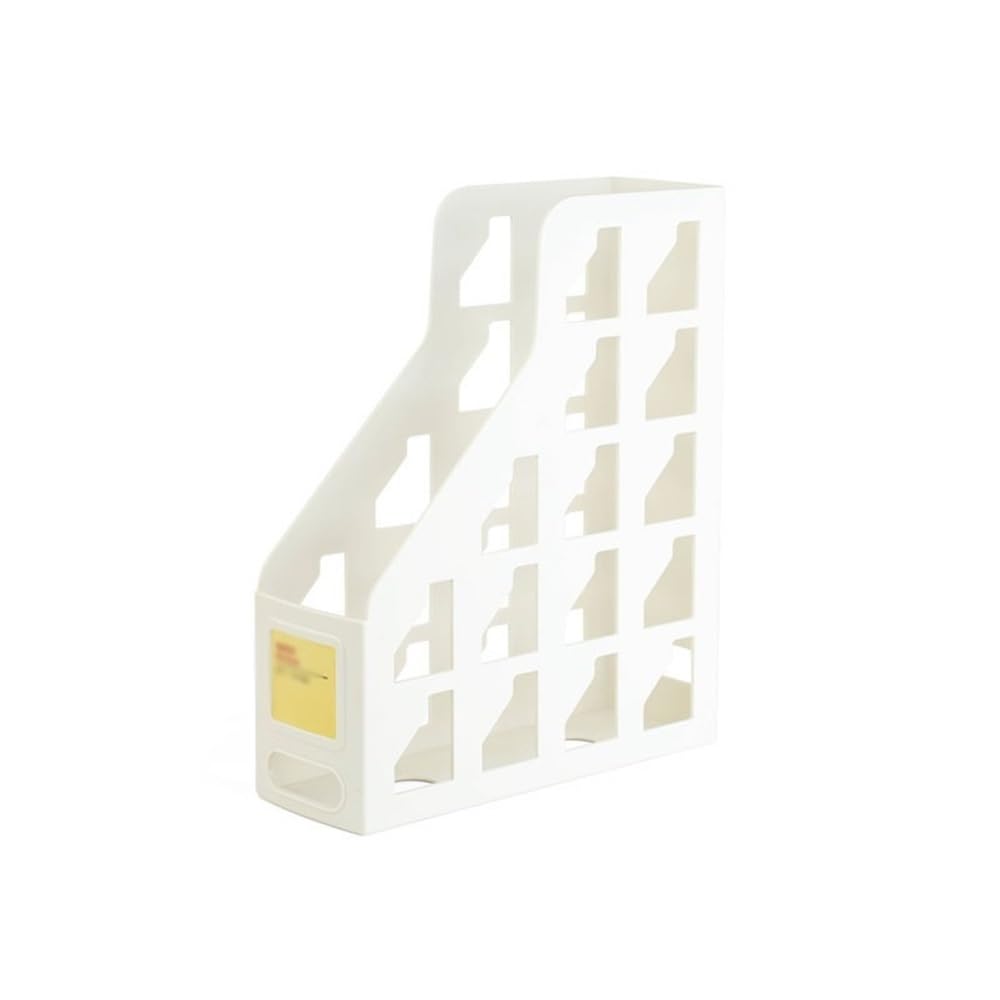 FZL02068LM Paper Organizers Magazine File Holder, Space-Saving Organizer for Paper Literature Documents Office Trays(White)