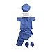 Abiti Da Bambola Doctor Nurse Surgical Gown Dress Us Us Ustume Accessorio Blu Doctor Dold Doldoms, Doll Dress Up Per 18 Pollici Bambola 6 Pezzi