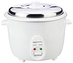 Amazon Basics 1.8 liter Electric Rice Cooker | Auto Cut-Off | Cooking Capacity of 750g | Stainless Steel Lid | Non-Stick Coating (White)