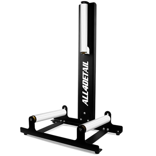 ALL4DETAIL Felgenständer mit Laufrollen für Reinigung, Versiegelung und Wartung von Rädern, Heavy Duty Detailing Wheel Cleaning Stand für Rad-Reifen-Reinigung Keramik-Beschichtung Polieren (Black)