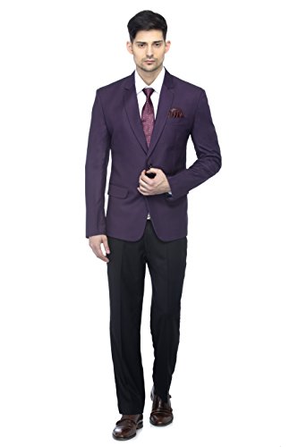 Image of FAVOROSKI Designer Men's Slim Fit Notched Lapel Single Breasted Solid Blazer
