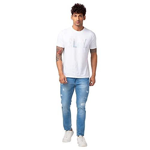 Image of Spykar Men's Kano Slim Fit Mid-Rise Jeans (Ankle Length)