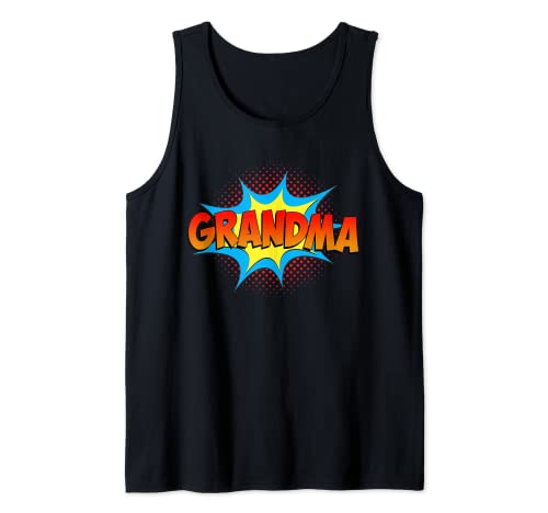 Grandma is a Superhero Funny Comic Book Theme Cute Grandma Camiseta sin Mangas