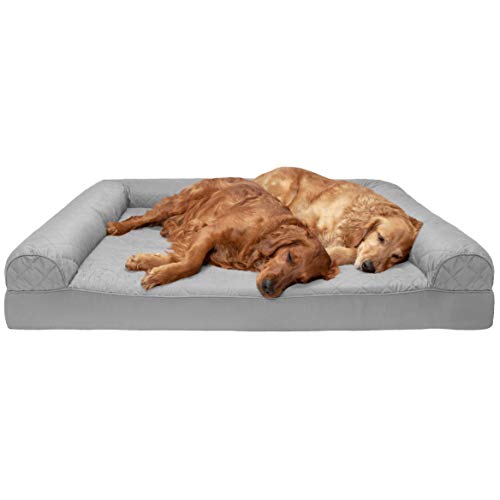 Furhaven Pet Dog Bed - Orthopedic Quilted Traditional Sofa-Style Living Room Couch Pet Bed with Removable Cover