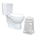 Renovators Supply Troyt Compact Corner Toilet - Heavy Duty 2-Piece Toilet - Dual Flush with Slow Close Toilet Seat - Round Toilet Bowl - Grade A, Porcelain Scratch and Stain Resistant