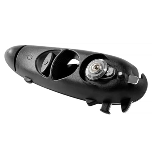 Eggeil 缶切り 回転式 8-in-1 瓶の蓋 オープナー マグネット おしゃれ多機能 栓抜き プラスチック 手動 缶オープナー リング 黒