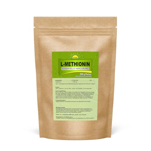 Bonemis L-Methionin (Aminosäure) vegan 200 g im Beutel Premiumqualität ohne Zusatzstoffe
