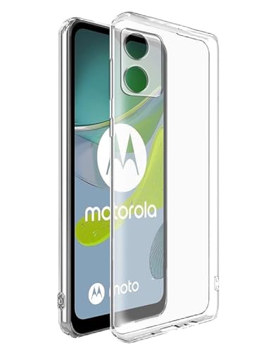 Image of COVERBLACK Soft Rubber Silicone Clear Back Cover for Motorola G04 - Transparent