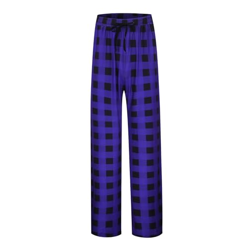 Mens Plaid Pajamas Pants Baggy Comfy Sleep Lounge Pants Soft Stretch Pajamas Bottoms 2025 Fashion Cotton Sleepwear2
