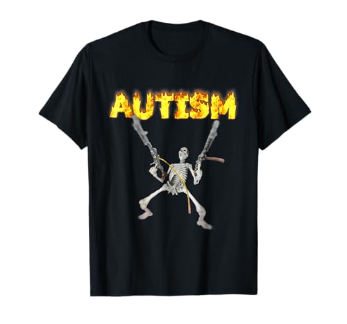 Vintage Autismo Esqueleto Meme Divertido Hombres Mujeres Niños Camiseta