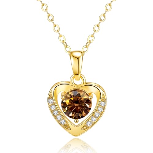 Collier cœur moissanite 1ct en or pour femme, un bijou élégant au quotidien