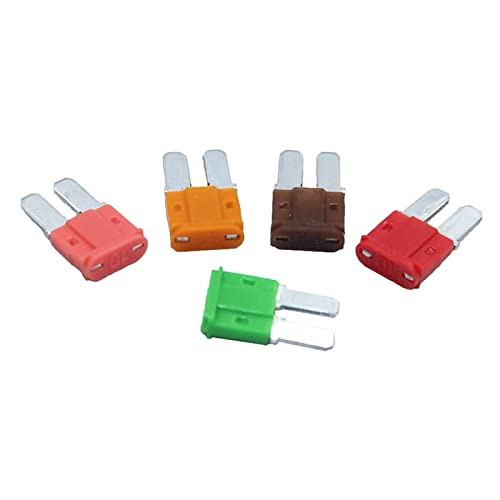 10個 5A 7.5A 10A 15A 20A 25A 30A AMP マイクロ 2 ロングレッグヒューズ 9mmx15.5mm Mini M2 ロングフット自動車用ヒューズインサート(カラー: 5A)