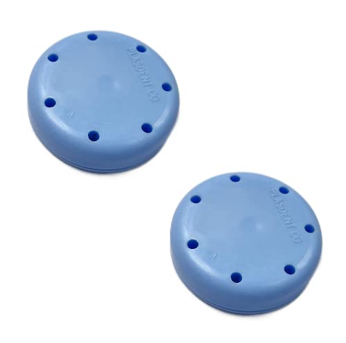 AmeriCan Goods 2-Piece Round Magnetic Dental Bur Block Holder, 7 Capacity, Baby Blue
