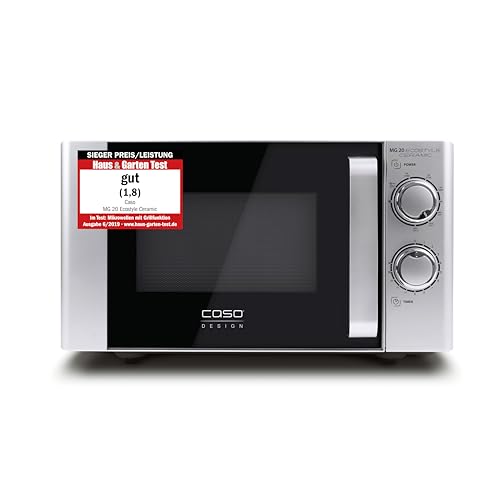 CASO MG 20 Ecostyle Ceramic - Design Mikrowelle mit Grill, Testsieger Haus & Garten Test, größere Nutzfläche dank CASOTEK Boden, 20 Liter, Garen auf zwei Ebenen