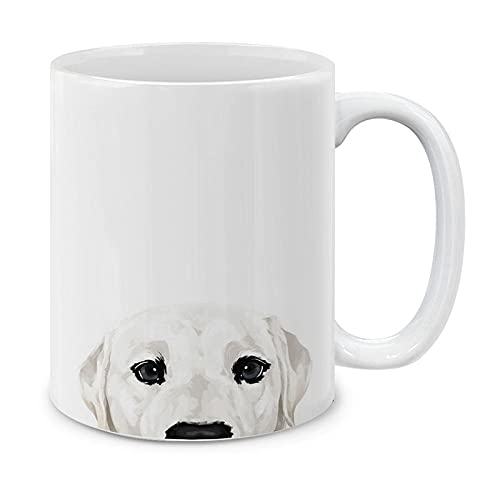 MUGBREW White Labrador Retriever Dog Ceramic Coffee Mug Tea Cup, 11 OZ