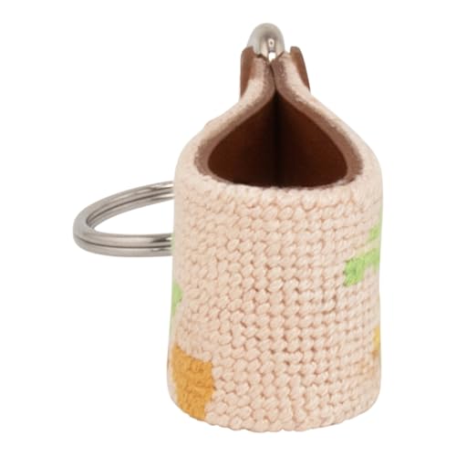 Image of Leather Hand-Stitched Needlepoint Key Fob or Key Chain