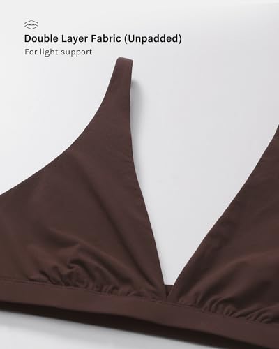 Image of INLYRIC Women's Inbarely Soft Plunge Bralette - Deep V Unlined Triangle No Padding No Underwire Sexy Comfort Sleep Bra