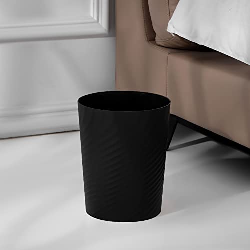 Image of Plastic Small Bathroom Trash Can Wastebasket Garbage Can, Black, 2 Pack | Sturdy-Easy to Clean, Bathroom, Laundry Room, Kitchen, Office, Kids Room, Dorm, Bedroom, 1.8 Gallon