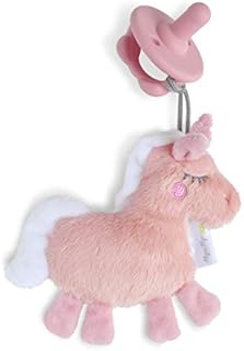 Itzy Ritzy Pacifier & Lovey Set; Detachable Plush Unicorn & Coordinating Pink Silicone Pacifier; Ideal for Ages 0 Months & Up, Unicorn