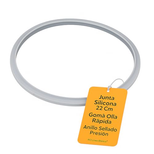 RO Linea Blanca ® Junta Silicona 22 cm para Tapa Olla Rapida Compatible con Magefesa Star Practika Plus 2013 Alza Bra Vitesse Monix Sellado hermetico diametro Interior 22 cm Exterior 24.5 cm