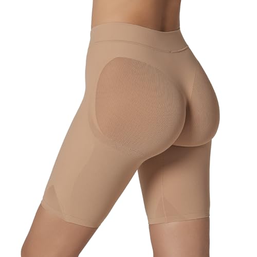Image of Leonisa Seamless Shapewear High-Waisted Butt Lifting Capri or Shaper Shorts Thigh Slimmer Girdle for Women Tummy Control