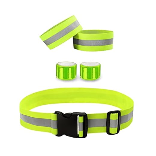 Reflective Running Gear High Visibility - 1 Reflecting Belt Waist 2 Refelctive Arm Bands 2 Reflector Strap Bracelet Safety Military 5pc Bundle TdActv