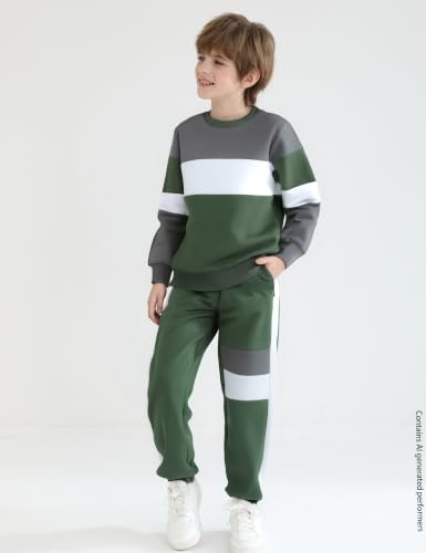 Image of mkodopy Boys Clothes Hoodie Sweatsuits Tops and Pants Boys Fall Winter Outfits Boy Clothing Set