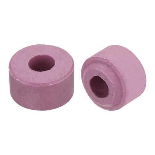 QUARKZMAN 10 Pcs de Aislante de Cerámica, 6 x 15.5 x 12mm Protección Térmica de Aislamiento de Haz de Cables Electrónicos Forma Redonda Tubo de Cerámica para Haz de Cables, Púrpura Rojo