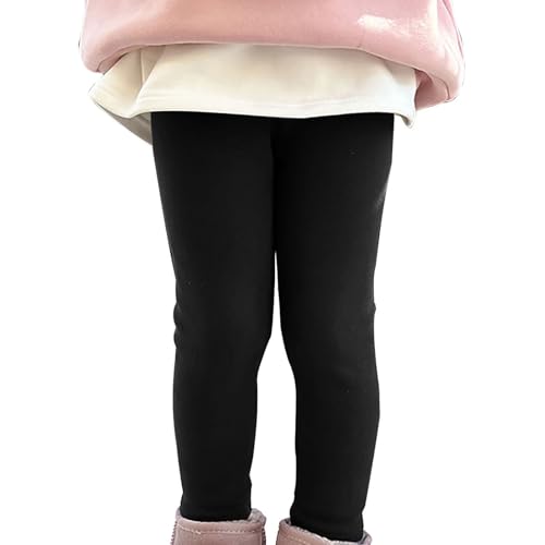 Warm Leggings for Girl Toddler Kids Baby Girls Cotton Thick Fleece Lined Warm Leggings Pantihose Stretchy Basic Ninth