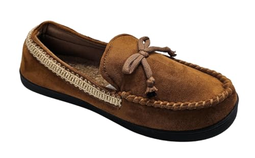 Mocassins confortables Seth pour homme Isotoner chaussons microsuède cognac M