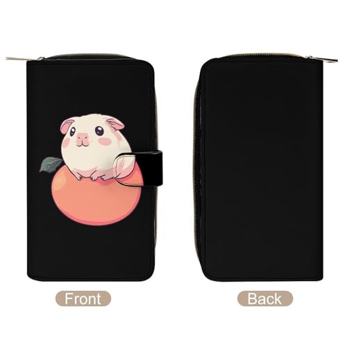 Cute Guinea Pigs On Peach Long Wallet for Women Men Purses Coin Pouch Credit Card Holder Organizer3
