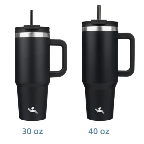 Image of Konokyo 30 oz Insulated Tumbler Water Bottle with Handle, Straw Lid