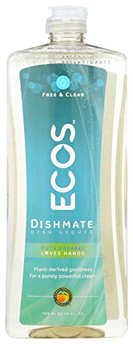 Earth Friendly - Líquido del plato de ECOS Dishmate libre y claro - 25 oz.
