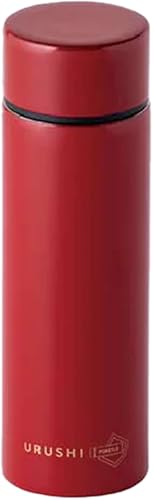 URUSHIPOKETLE 無地デザイン 朱色 マグボトル 水筒 120ml / 国産 マグボトル 水筒 おしゃれ ギフト 包装 ポケトルボトル 通勤 通学 キャンプ 登山 アウトドア トレイル 漆塗り 小物 蒔絵 プレゼント 贈り物 日本製 国産 伝統工芸 鮮やか